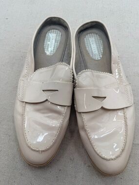 Com + Sens Patent Slip-On Loafers in Light Beige